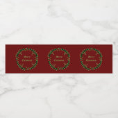 Gotische Kerst Krans Custom Waterfles Etiket (Enkel label)