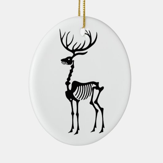Gotische kerst rendier skelet keramisch ornament (Rechts)