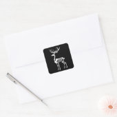 Gotische kerst rendier skelet vierkante sticker (Envelop)