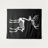 Gotische kerst rendier skelet wandkleed (Voorkant (horizontaal))