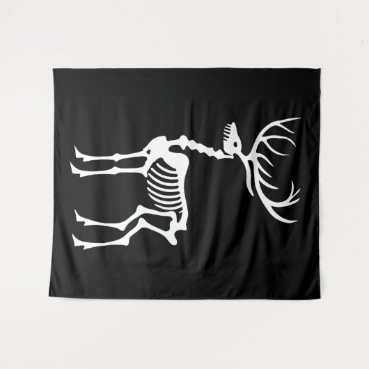 Gotische kerst rendier skelet wandkleed (Voorkant (horizontaal))