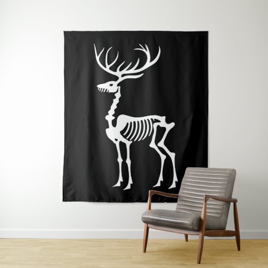 Gotische kerst rendier skelet wandkleed (In situ)