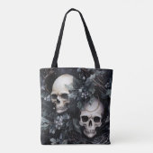 Gotische Kerst Schedels Griezelige Kerst Tote Bag (Achterkant)