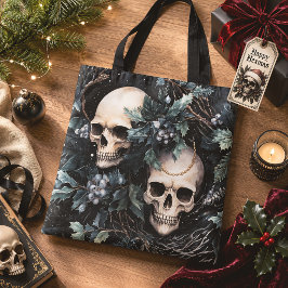 Gotische Kerst Schedels Griezelige Kerst Tote Bag