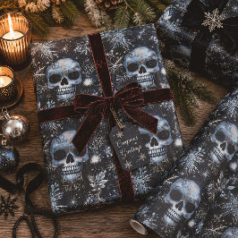 Gotische Kerst Schedels Griezelige Kerstmis Cadeaupapier