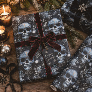 Gotische Kerst Schedels Griezelige Kerstmis Cadeaupapier