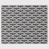 Gotische kerst vleermuizen patroon cadeaupapier (Vlak)