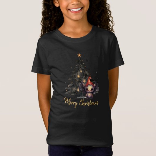 Gotische kerstboom gevleugeld beestje t-shirt (Voorkant)