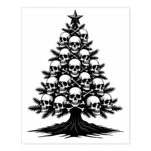 Gotische kerstboom II Rubberstempel (Afrduk)