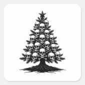 Gotische kerstboom II Vierkante Sticker (Voorkant)