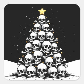Gotische kerstboom III Vierkante Sticker