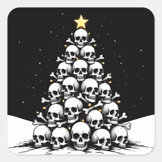 Gotische kerstboom III Vierkante Sticker (Voorkant)