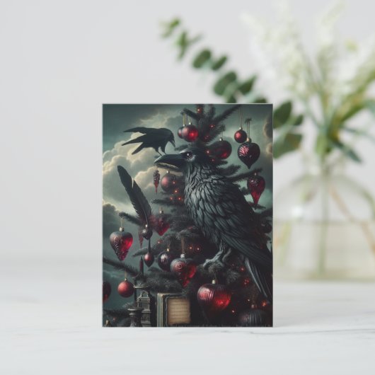 Gotische Kerstboom met Ravens Briefkaart (Staand voorkant)