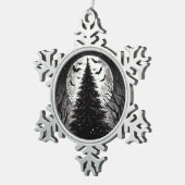 Gotische Kerstboom met Spooky Bats Horror Tin Sneeuwvlok Ornament (Rechts)