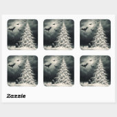 Gotische Kerstboom met Spooky Bats Horror Vierkante Sticker (Vel)