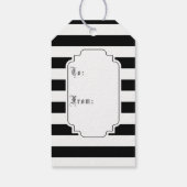 Gotische kerstboom met strepen cadeaulabel (Achterkant)