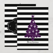 Gotische kerstboom met strepen feestdagenkaart (Voorkant / Achterkant)