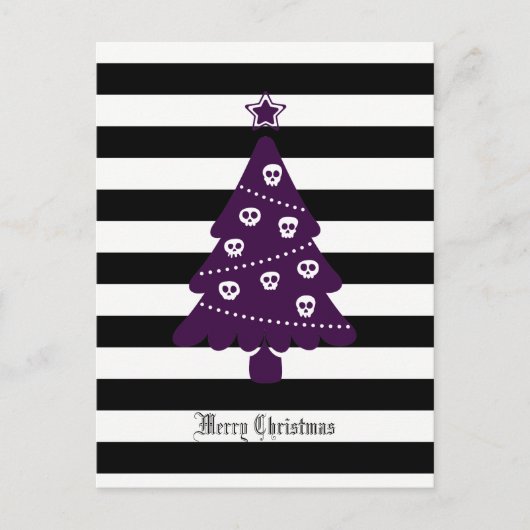 Gotische kerstboom met strepen feestdagenkaart (Voorkant)