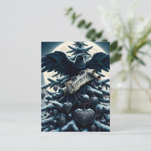 Gotische kerstboom Nevermore Raven Briefkaart (Staand voorkant)