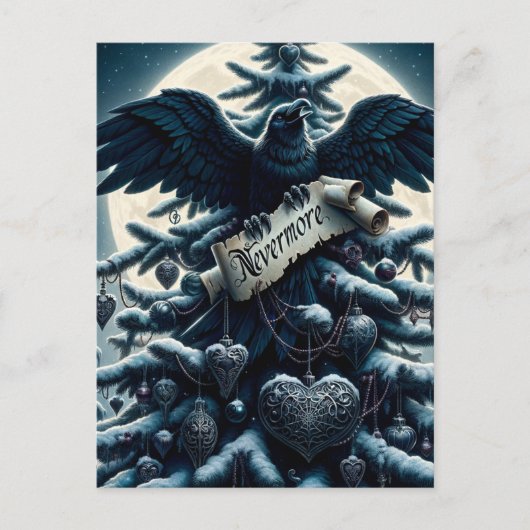 Gotische kerstboom Nevermore Raven Briefkaart (Voorkant)