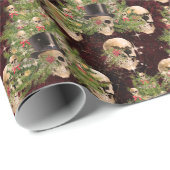 Gotische kerstboom schedels en rode lichten cadeaupapier (Rol Hoek)