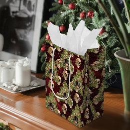 Gotische kerstboom schedels en rode lichten medium cadeauzakje