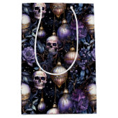 Gotische kerstboom schedels zwart & Paarse Medium Cadeauzakje (Voorkant)