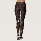 Gotische Kerstboom Sneeuwman Dieren Leggings (Achterkant)