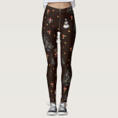 Gotische Kerstboom Sneeuwman Dieren Leggings (Voorkant)