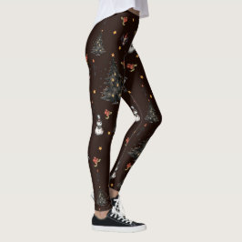 Gotische Kerstboom Sneeuwman Dieren Leggings
