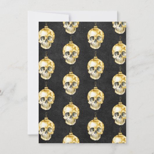 Gotische Kerstfeest Goud & Zwart Kaart (Achterkant)