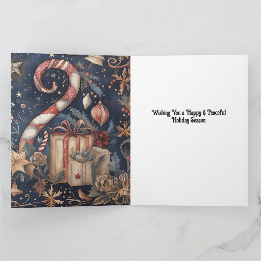 Gotische kerstfeest Spooky Skull Kaart (Binnen)