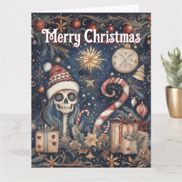 Gotische kerstfeest Spooky Skull Kaart