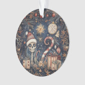 Gotische kerstfeest Spooky Skull Ornament (voorkant)