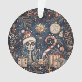 Gotische kerstfeest Spooky Skull Ornament