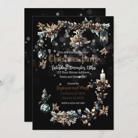  Gotische Kerstfeest uitnodiging (Voorkant / Achterkant)