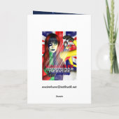 Gotische Kerstkaart, H.I.P. En Sneeuwman Feestdagen Kaart (Achterkant)