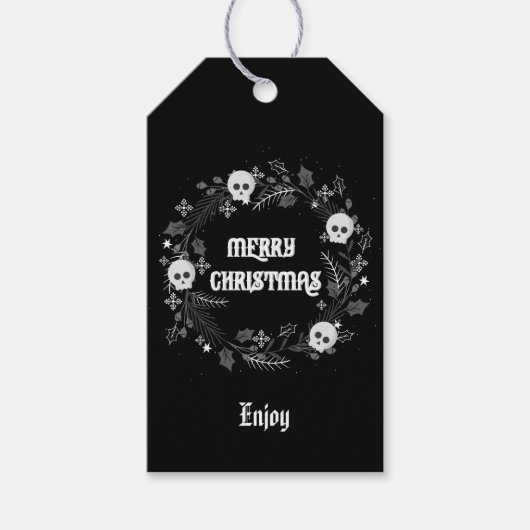 Gotische Kerstkrans Cadeaulabel (Voorkant)