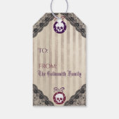 Gotische Kerstkrans Cadeaulabel (Achterkant)