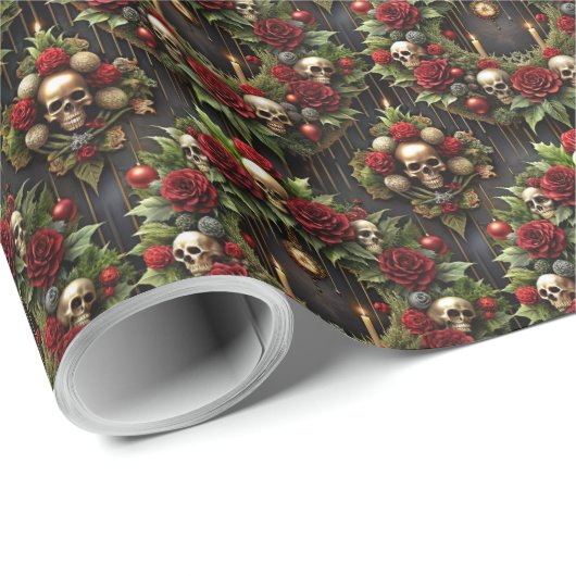 Gotische Kerstkrans Cadeaupapier (Rol Hoek)