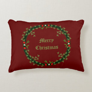 Gotische Kerstkrans Custom Dubbelzijdig Accent Kussen