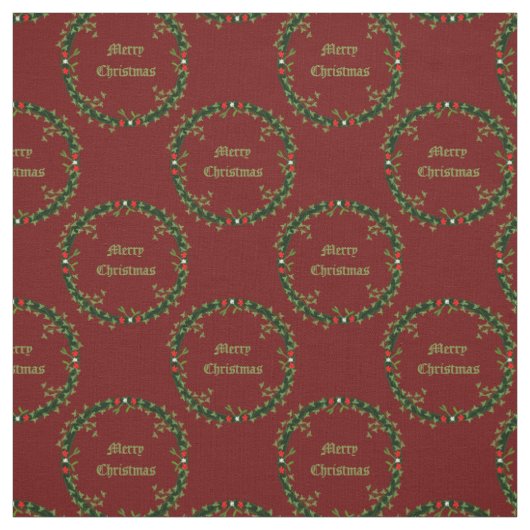 Gotische Kerstkrans Custom Patterned Stof (Swatch)