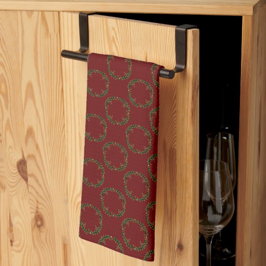 Gotische Kerstkrans Custom Patterned Theedoek (Derde Gevouwen)