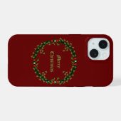 Gotische Kerstkrans Maatwerk iPhone 15 Case (Achterkant horizontaal)
