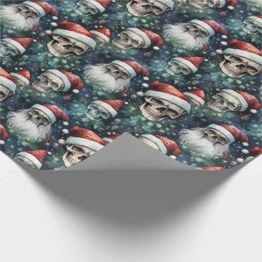 Gotische Kerstman hoeden groen en rood alternatief Cadeaupapier (Hoek)