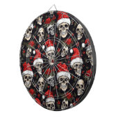 Gotische Kerstman Schedel Donker Vakantiepatroon Dartbord (Voorkant Rechts)