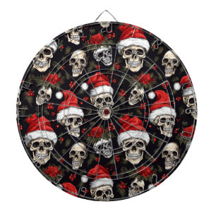 Gotische Kerstman Schedel Donkere Vakantie Patroon Dartbord