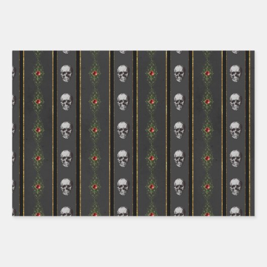 Gotische Kerstmis schedel inpakpapier (Voorkant 3)