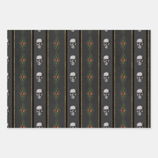 Gotische Kerstmis schedel inpakpapier (Voorkant 2)