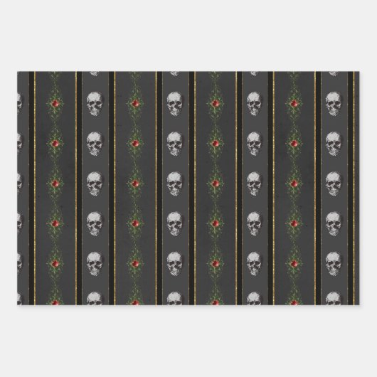 Gotische Kerstmis schedel inpakpapier (Voorkant)